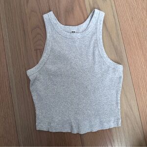 Uniqlo Light Gray Ribbed Tank Top
